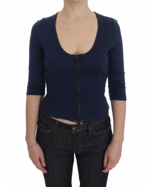 Exte Zipup Blouse Driekwart Mouwen