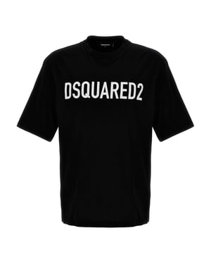 Dsquared2 T-shirt Met Opvallend Logo In Zwart