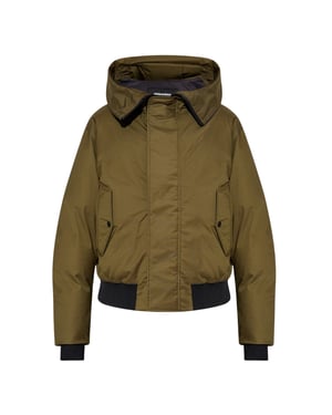 Dsquared2 Techno Down Militair Groene Bomberjack Met Capuchon