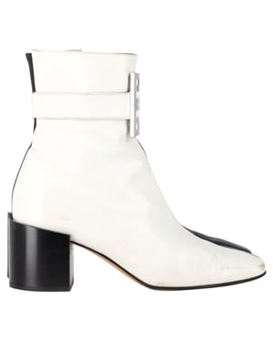 Givenchy 4G Bi-Color Enkellaarsjes in Wit en Zwart Leer