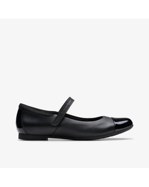 Scala Gem Jongens Zwarte Leren Schoenen