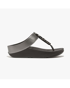 Fitflop Halo Bead-circle Metallic Dames Teenpost Pewter Zwart