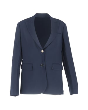 Loro Piana Enkelgeknoopte Blazer in Marineblauw Wol
