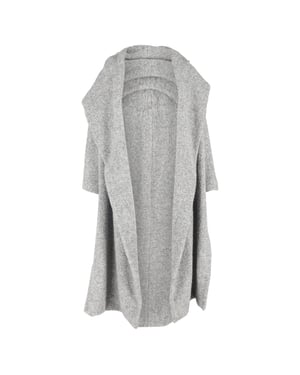 Max Mara Lange Open Mantel in Grijze Wol
