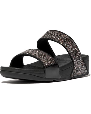 Fitflop Lulu 2 Bar Glitter Polyurethaan Dames Sandalen Zwart/Multi