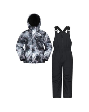 Mountain Warehouse Polar Zone bedrukte jas & salopetteset voor kinderen/Kinderen (Donkergrijs)