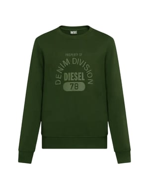 Diesel Denim Division Logo Groene Sweatshirt