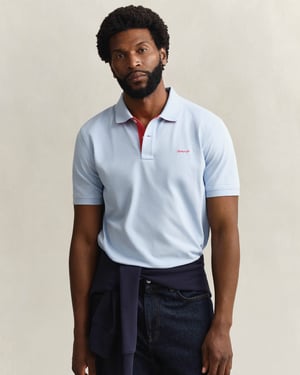 Korte Mouwen Rugger in Lichtblauw