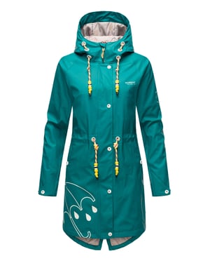 Marikoo dames regenjas – Dancing Umbrella, waterdicht met capuchon
