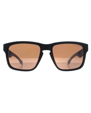 Hugo Boss Square Heren Mat Zwart Bruin Gepolariseerd BOSS 1497/S
