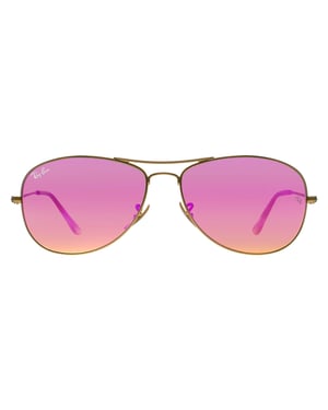 Ray-Ban Aviator Heren Goud Cyclamen Flash Zonnebril