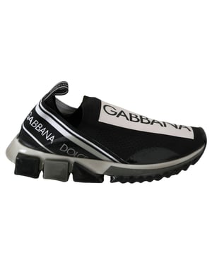 Dolce & Gabbana Zwart Witte SORRENTO Sport Stretch Sneakers