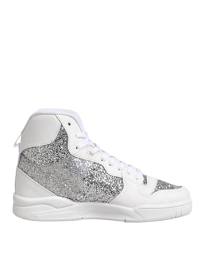 Chiara Ferragni Witte Zilveren Hoge Sneakers voor Dames
