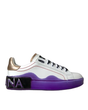 Dolce & Gabbana Witte Leren Portofino Lage Sneakers Schoenen