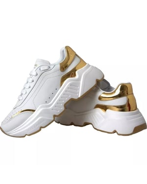 Dolce & Gabbana White Gold DAYMASTER Leren Sneakers voor Heren