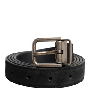 Dolce & Gabbana Zwart Kalfskleren Classic Metalen Gesp Riem