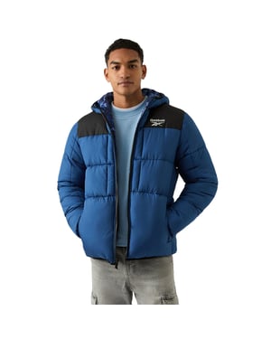 Reebok Heren Kleurblok Reversible Puffer Jacket (Blauw)