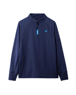 Ellesse Heren Musica Kwart Rits Lange Mouwen T-Shirt (Marineblauw)