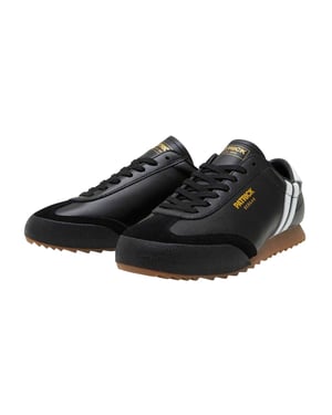 Patrick Mens Bergan Leren Sneakers (Zwart/Wit)