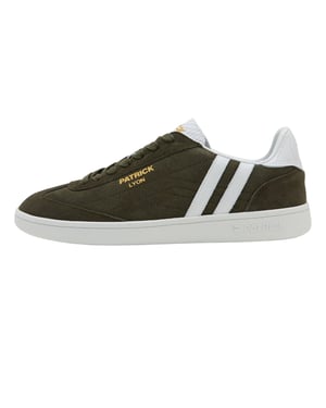 Patrick Mens Lyon Suède Cupsole Sneakers (Olijf/Wit)