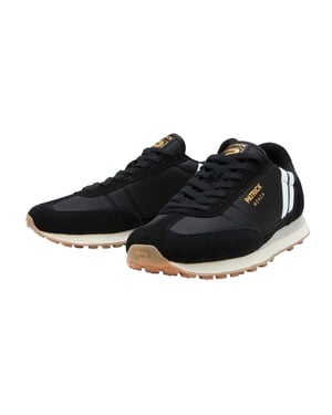 Patrick Heren Monza Suède Sneakers (Zwart/Wit)