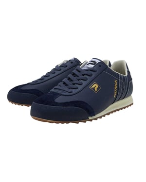 Patrick Mens Liverpool Leren Sneakers (Marineblauw/Off White)