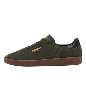 Patrick Mens Monaco Suède Cupsole Sneakers (Olijf/Zwart)
