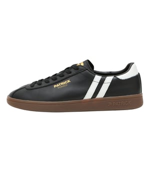 Patrick Mens Monaco Suède Cupsole Sneakers (Zwart/Wit/Donkergum)