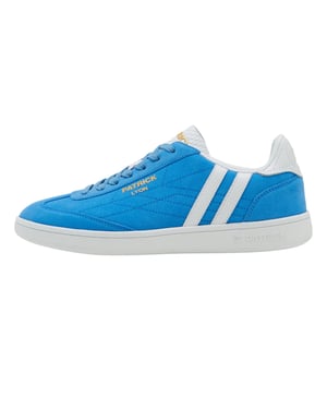 Patrick Mens Lyon Suede Cupsole Sneakers (Blauw/Wit)