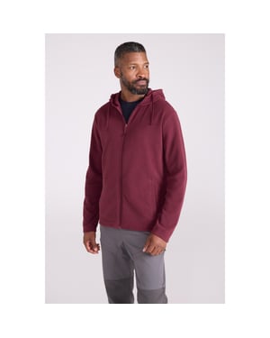 Mountain Warehouse Heren Camber Fleece Full Zip Hoodie (Bourgondië)