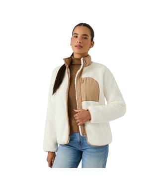 Reebok Dames Double Monkey Fleece Jacket (Crème)