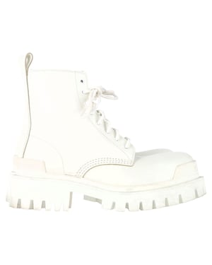 Balenciaga Strike Combat Boots in wit kalfsleer