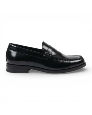 Heren zwarte penny loafers van PU-leer, formele schoenen voor formele gelegenheden.