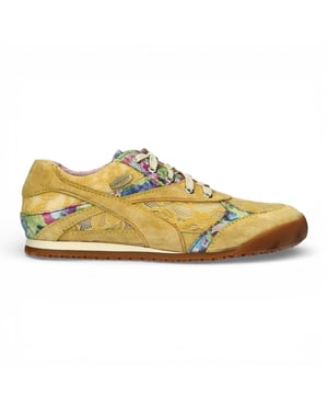Laura Vita Tivanao-05 dames sneakers van geel leer met bloemenprint