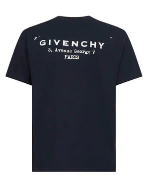Stempelafdruk T-Shirt in Marineblauw