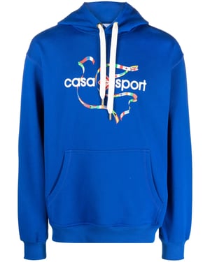 Sportlogo Hoodie in Blauw