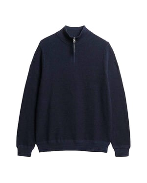 Superdry Katoen Textuur Henley Gebreide Truien