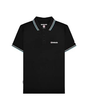 Lambretta Heren Twin Tip Poloshirt (Zwart/Kiezel/Rookblauw)