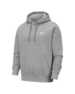 Nike Unisex Sportkleding Club Hoodie voor volwassenen (Donkergrijze heide/gematteerd zilver/wit)