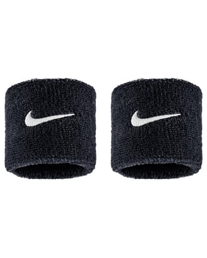Nike Klassieke Swoosh Zweetband (Set van 2) (Zwart)
