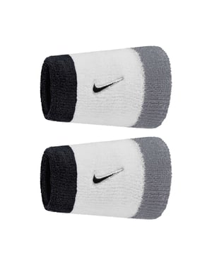 Nike Swoosh Zweetband (Set van 2) (Wit/Grijs/Zwart)