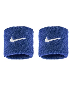 Nike Klassiek Swoosh polsbandje (Set van 2) (Koningsblauw/Wit)
