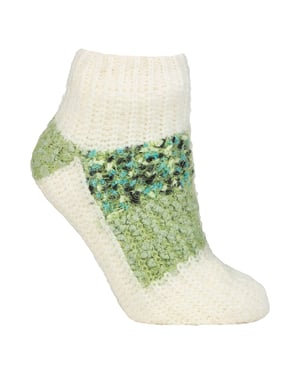 1 Paar Dames Sherpa Gevoerde Slippersokken - Warme Fluffy Gezellige Binnencomfort
