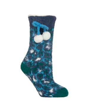 1 Paar Dames Sherpa Gevoerde Grip Sokken - Warme Zachte Cosy Antislip Comfort