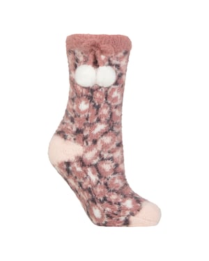 1 Paar Dames Sherpa Gevoerde Grip Sokken - Warme Fluffy Gezellige Antislip Comfort
