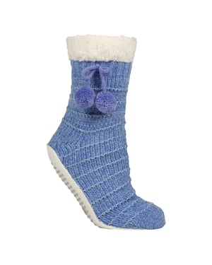 1 Paar Dames Chenille Slippersokken met Mokassinzool - Zachte Cozy Comfort