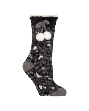 1 Paar Dames Sherpa Gevoerde Grip Sokken - Warme Fluffy Cozy Antislip Comfort