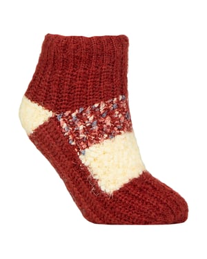 1 Paar Dames Sherpa Voering Slippersokken - Warme Fluffy Gezellige Binnencomfort