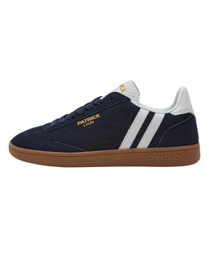 Patrick Mens Lyon Suède Cupsole Sneakers (Navy/Wit/Gum)