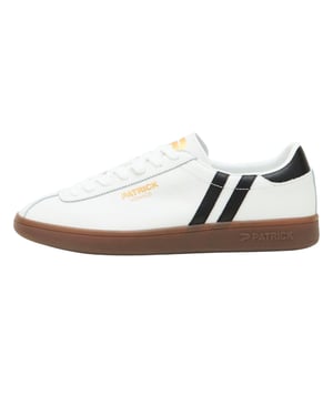 Patrick Mens Monaco Suède Cupsole Sneakers (Wit/Zwart/Dark Gum)